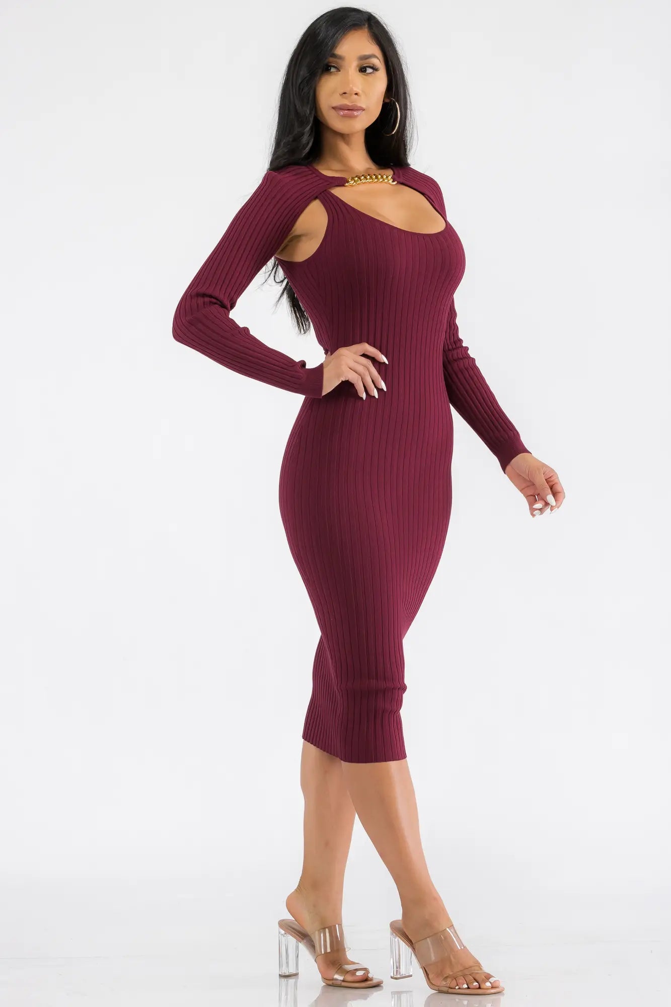 Burgundy sales dress sweater